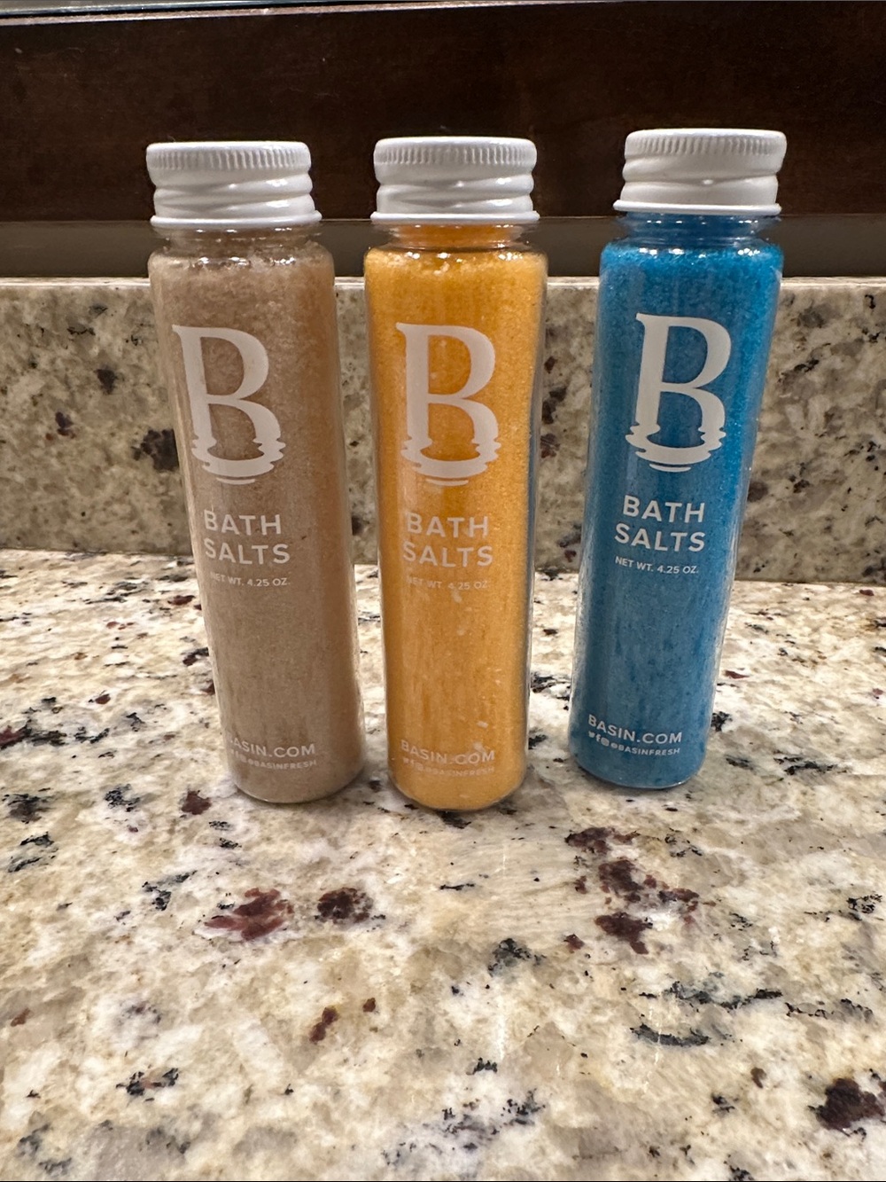 Basin Bath Salts Trio - Blue, Yellow, Tan